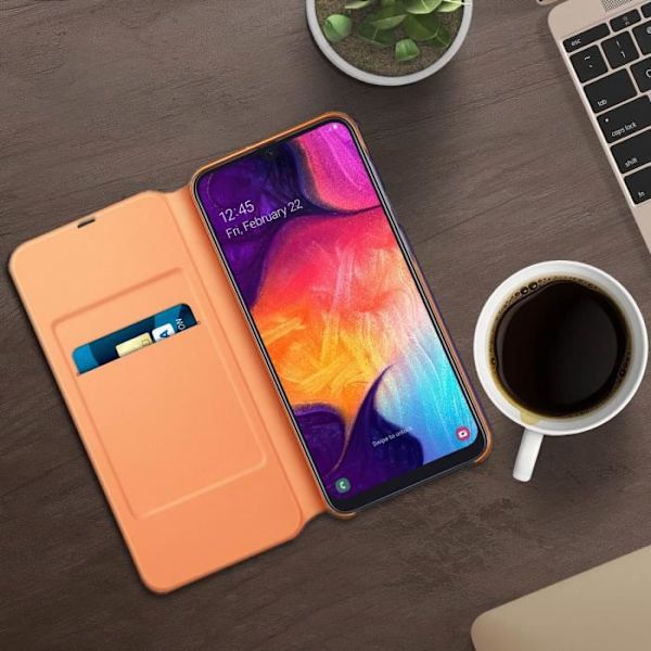 Hållare - Samsung - Galaxy A50 - Hårdskal - Plånboksfodral - Vit Vit