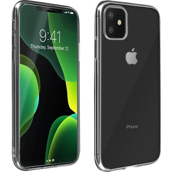 Skyddspaket - AVIZAR - iPhone 11 - Silikongel - Härdat glas - Transparent Transparent