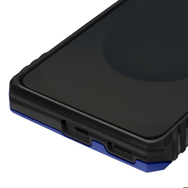 Coque för Samsung Galaxy S25 Edge Hybrid Ring Magnetiskt Stöd Blå Blå