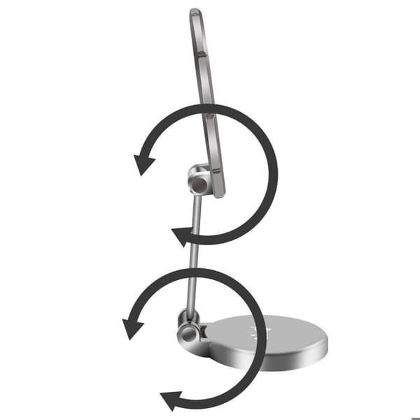 Telefonholder - LinQ - Sølv - Magnetisk - 360° roterende - Elegant design Grå