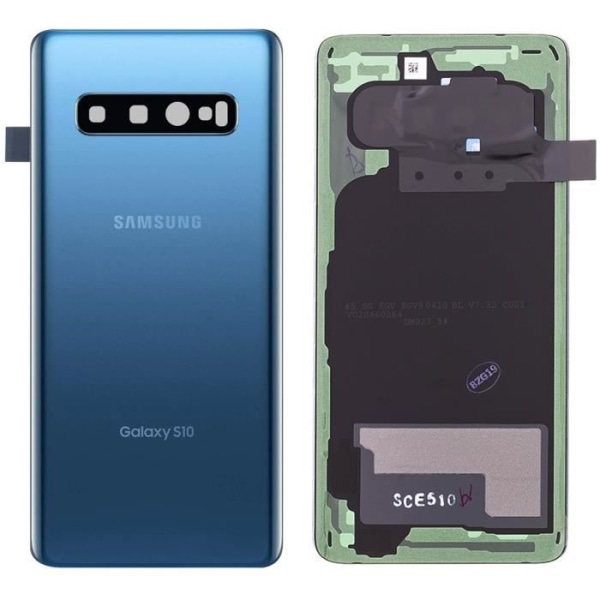 Batteri Cache - Samsung - Galaxy S10 - Original - Bakre snap-on - Blå Blå