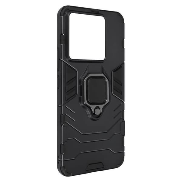 Coque - Xiaomi - Redmi Note 13 Pro - 360° roterende ring - Bi-materiale - Moderne design Svart