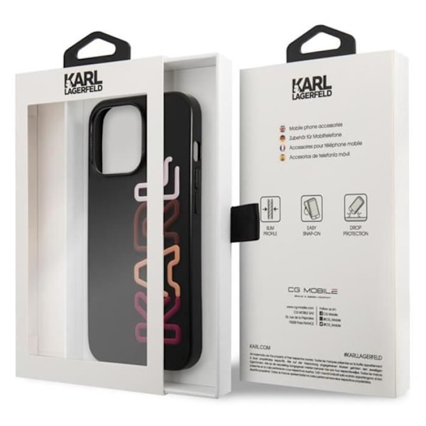 Suojakuori iPhone 13 Prolle Iskunkestävä korotetuilla reunoilla Karl Lagerfeld Black