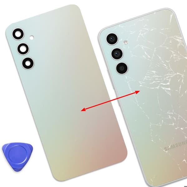 Ersättningsbatteri för Galaxy A34 5G med utskärningar för kameramodul Silver Grå