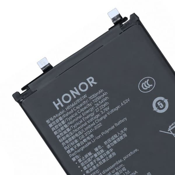 Intern batteri til Honor Magic 8 Pro 7100mAh Service Pack Honor Sort Svart