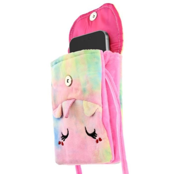 Skuldertaske til smartphone i Rainbow Sleeping Unicorn Design stof