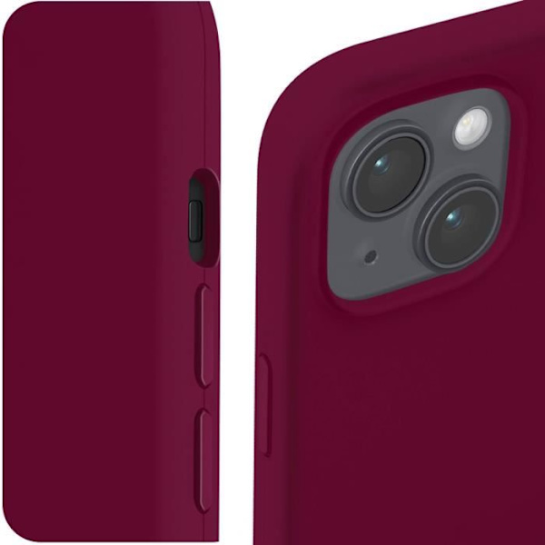 Suojakuori iPhone 15 Plus:lle Puolijäykät Soft-touch Fast Cover -viinitakka Röd