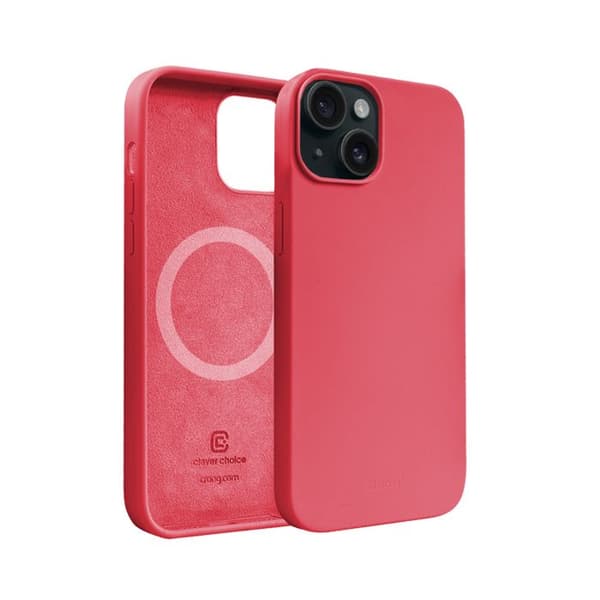 Telefoncase - Crong - iPhone 15 - Rosa - Blød - Indbyggede N52 magneter Rosa