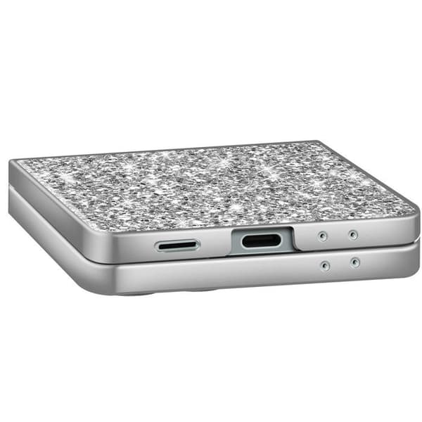 Smarte etui til Samsung Galaxy Z Flip 7 Glitrende Ultra-Chic Sølv Grå