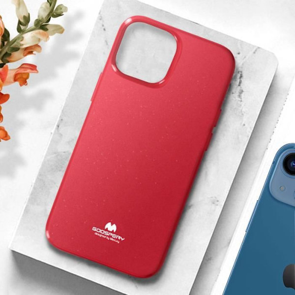 Coque - MERCURY - iPhone 13 Mini - Silikoni Geeli Joustava - Kiiltävä Efekti - Punainen Röd