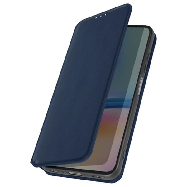 Fodral för Samsung Galaxy A05s - AVIZAR - Korthållare Videostöd Magnetic Flip Midnight Blue - Halvstyv Blå