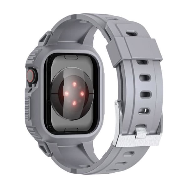 Rem för Apple Watch 41 mm / 40 mm / 38 mm silikon med stötsäker fodral grå