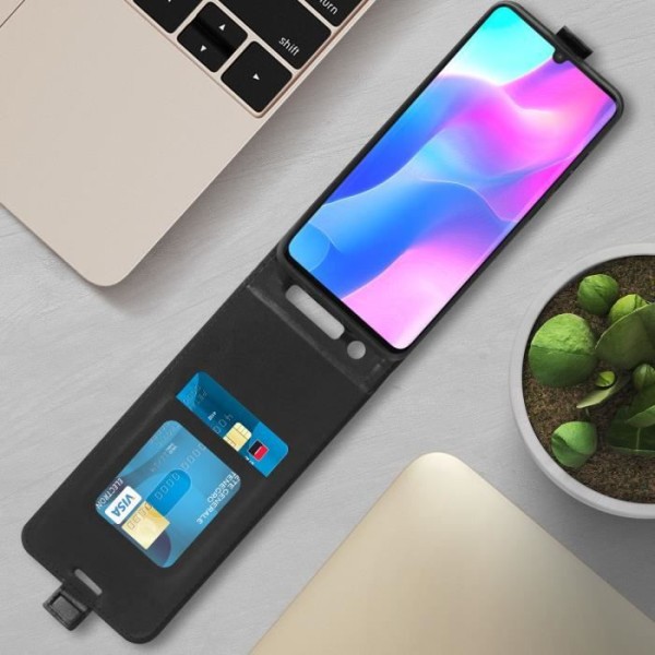 Étui AVIZAR för Xiaomi Mi Note 10 Lite - Heltäckande skydd - Svart - Ekoskinn - Elegant design Svart