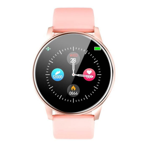 Ansluten klocka Touch Screen Round HD North Edge Rosa silikonband Rosa
