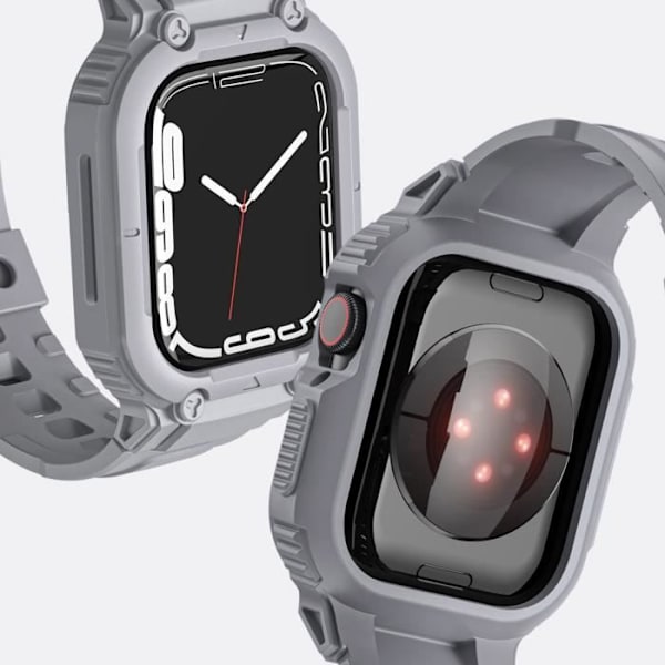Rem för Apple Watch 41 mm / 40 mm / 38 mm silikon med stötsäker fodral grå Grå