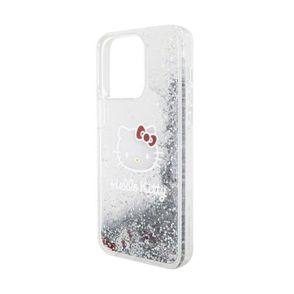 Hello Kitty Liquid Glitter Charms Kitty Head - iPhone 15 Pro Max etui (sølv)