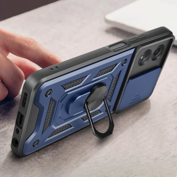 Fodral för Oppo A38 Stötsäker stödring glidande kameraskydd nattblå
