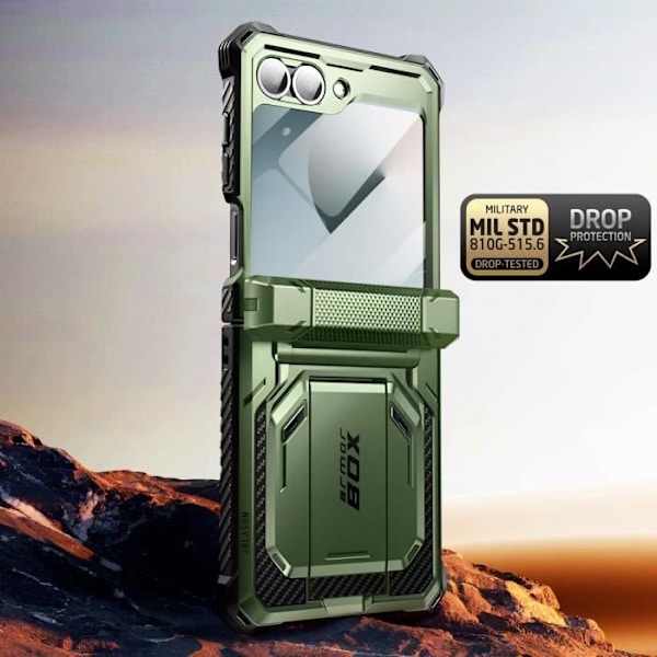 Carbon Case til Samsung Z Flip 6 - I-BLASON - Fuld beskyttelse - Stødsikker - Mørkegrøn Grön