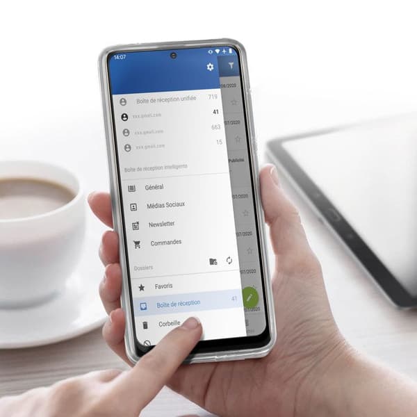 Siliconfodral för Redmi Note 10s / Note 10 / Poco M5s med 9H härdat glas transparent Svart