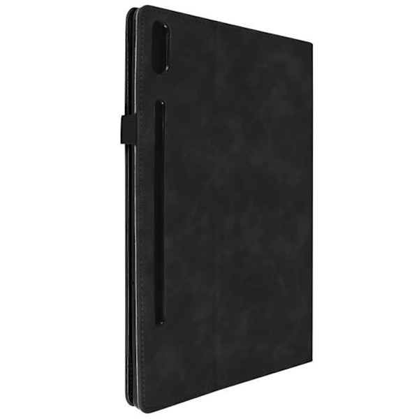 Kotelo - AVIZAR - Lenovo Tab P12 Pro - Tekonahka Musta - Video Tuki - Korttipidike Svart