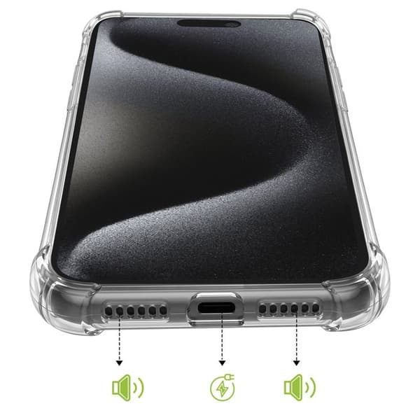 iPhone 15 Pro Max Cover Stødabsorberende med Forstærkede Hjørner Mayaxess Transparent Vit