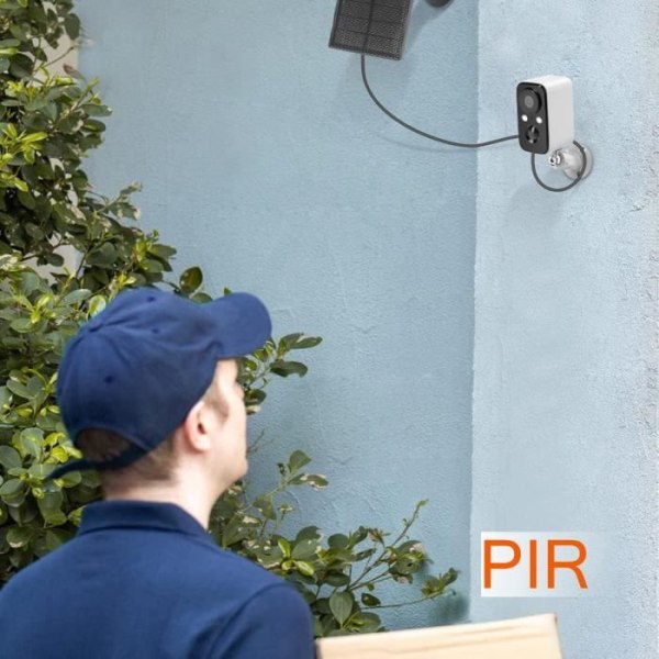 LinQ overvågningskamera - 1,5W solpanel - PIR-detektion - Vandtæt IP65 vit svart