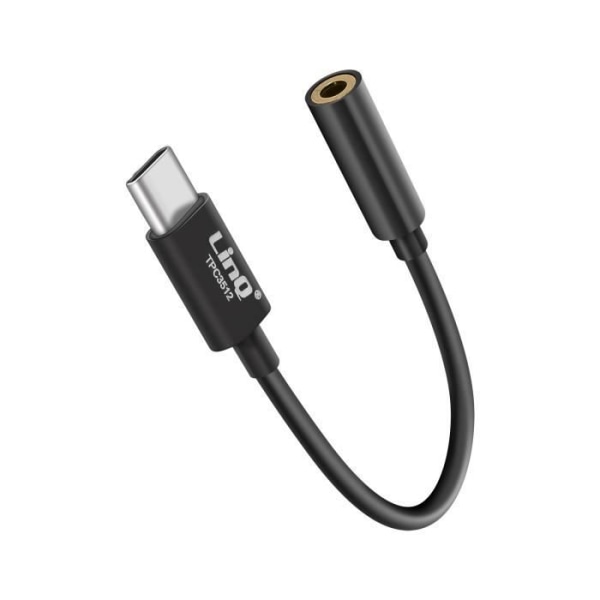 USB-C til 3,5 mm hunstik-lydadapter LinQ-kvalitetslyd sort