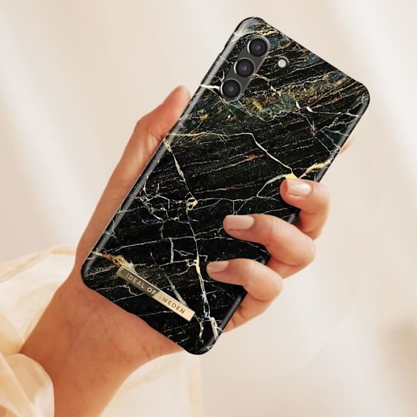Taske til Samsung S21 Plus Marbled Luxury Ultra tynd Port Laurent Marble iDeal of Sweden Sort / Guld