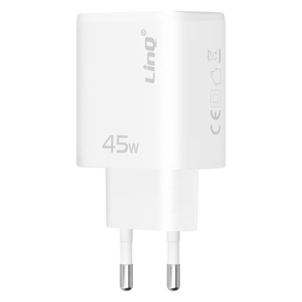 USB C-strømforsyningsladere 45W og USB Quick Charge 3.0 18W LinQ Hvid Vit