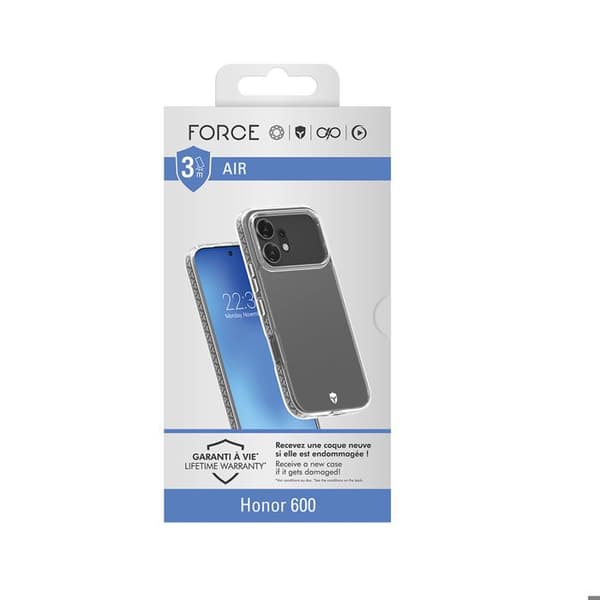 Cover til Honor 600 Stødabsorberende 3m Beskyttelse 360 Anti-gulning Force Case Transparent Vit
