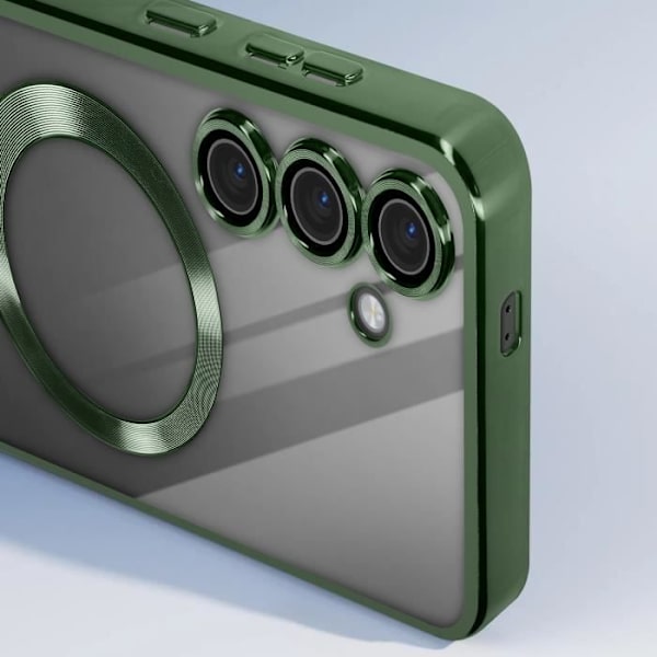 MagSafe Fodral för Samsung S24 Plus i grönt kromkontursilikon Grön