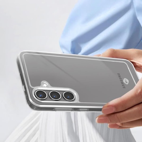 Fodral till Samsung Galaxy S24 Plus Stötsäker hårda upphöjda kanter Forcell Transparent Transparent