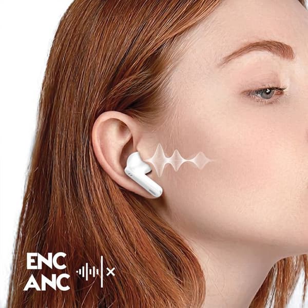 TWS Bluetooth 6.0 høretelefoner med ANC og ENC støjreduktion Blue Star Hvid Vit