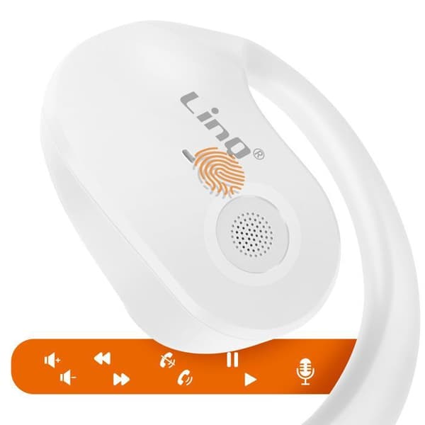 Bluetooth-hörlurar Clip Design Öppen Mikro Samtals Touch Tactil LinQ Vit Vit