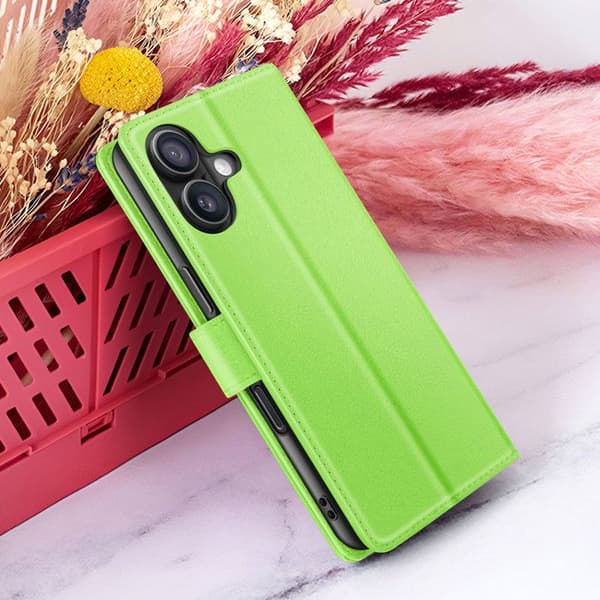 Plånboksfodral för iPhone 16 Plus med stöd och magnetflik Zanaé Grön Grön