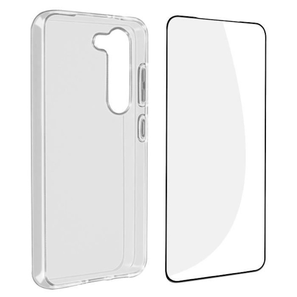 Fodral till Samsung S23 Plus Soft Transparent 9H härdat glas Svart Bigben