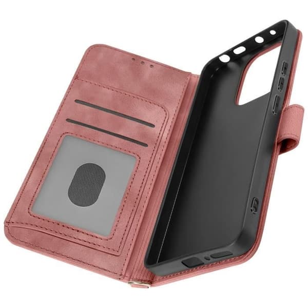 Blomsteretui til Xiaomi Redmi Note 13 4G - AVIZAR - Pung, videounderstøttelse - Pink Rosa