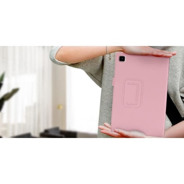 Fodral - AVIZAR - Galaxy Tab A7 Lite - Eco-läder - Videostöd - Integrerad pennhållare Rosa