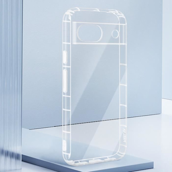 Kotelo Google Pixel 8A:lle - AVIZAR - Läpinäkyvä ohut silikoni - Suojattu kamera Transparent
