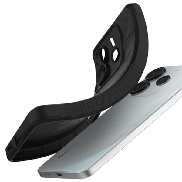 Coque til Xiaomi Redmi Note 14 5G Stødabsorberende Silikone Med 3D Tekstur Mønster Sort Svart