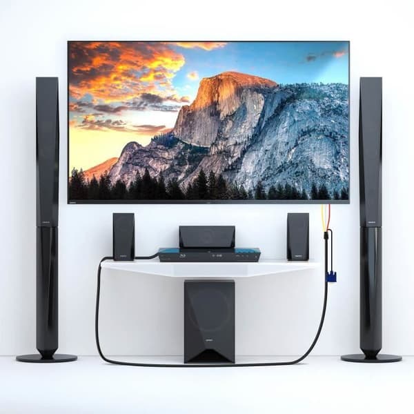 HDMI-kabel till 3x RCA hane och VGA hane videoadapter 1,5 m A4001 LinQ svart