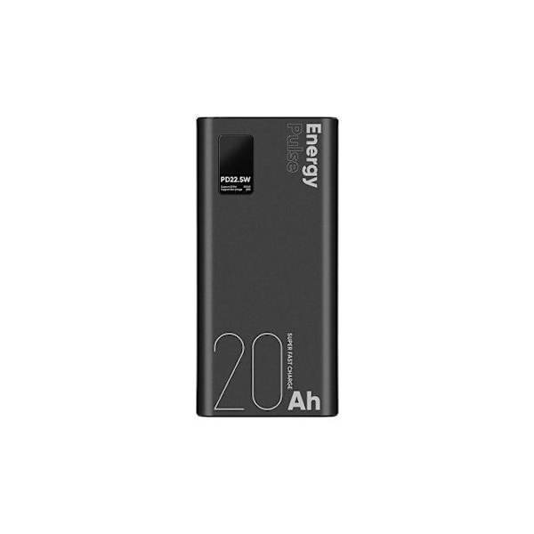 Powerbank 20000mAh EnergyPulse USB-A/USB-C PD 22,5W med Digital Skärm OBAL:ME Svart