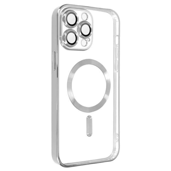 MagSafe-skal - Apple - iPhone 13 Pro Max - Silikon - Silver - Kromad kant Pengar