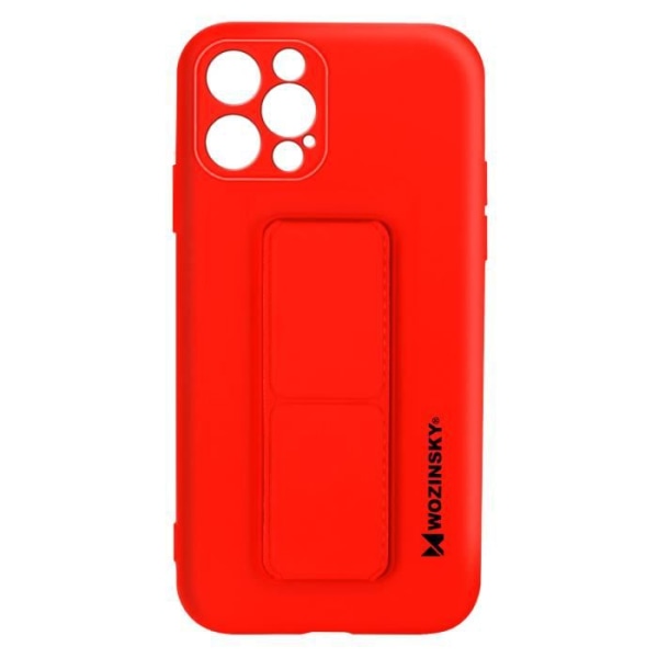 Fodral iPhone 12 Pro Max Silikon Vikbart magnetstöd Wozinsky röd Röd