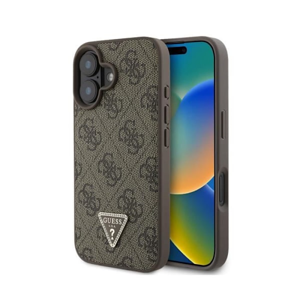Coque för Apple iPhone 16 Edition 4G Strass Triangel Metalliserad Guess Brun kastanj
