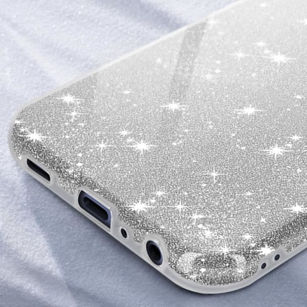 Fodral till Samsung Galaxy A25 5G - AVIZAR - Glitterfodral - Glitter - Halvstyvt - Silver Grå
