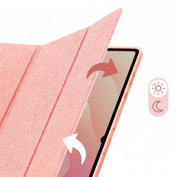 Fodral för Samsung Galaxy Tab S12 Plus Domo Tri-Fold Stöttålig Dux Ducis Rosa Ros