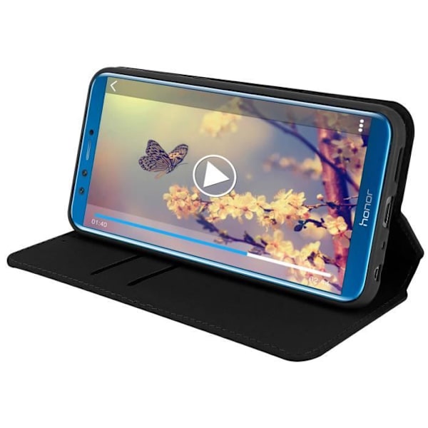 Etui Folio - Honor - 9 Lite - Ekoleder - Magnetstängning - Stödfunktion Svart