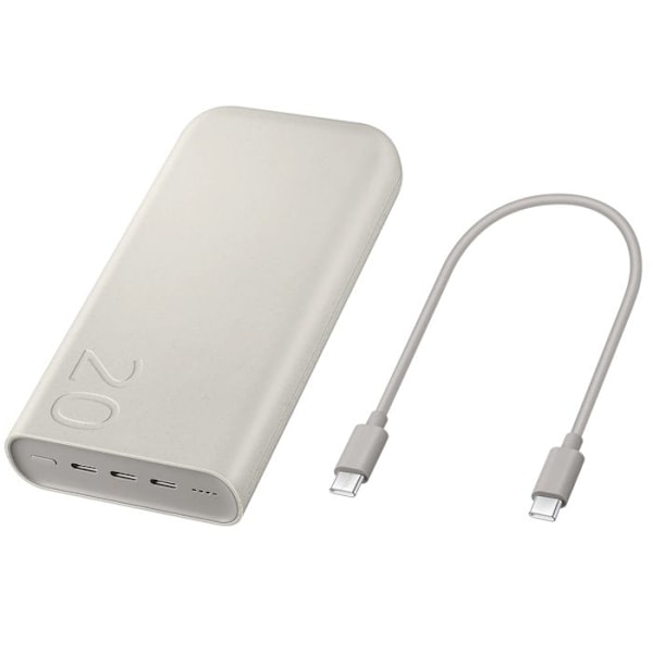 Original Extern Laddare 20000 mAh 3x USB C Power Delivery 45W Samsung Beige Beige