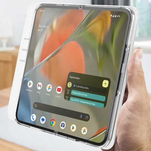 Fodral för Google Pixel 9 Pro Fold - Abeel - Vit - Anti-RFID - Kortfack - Magnetisk stängning Vit